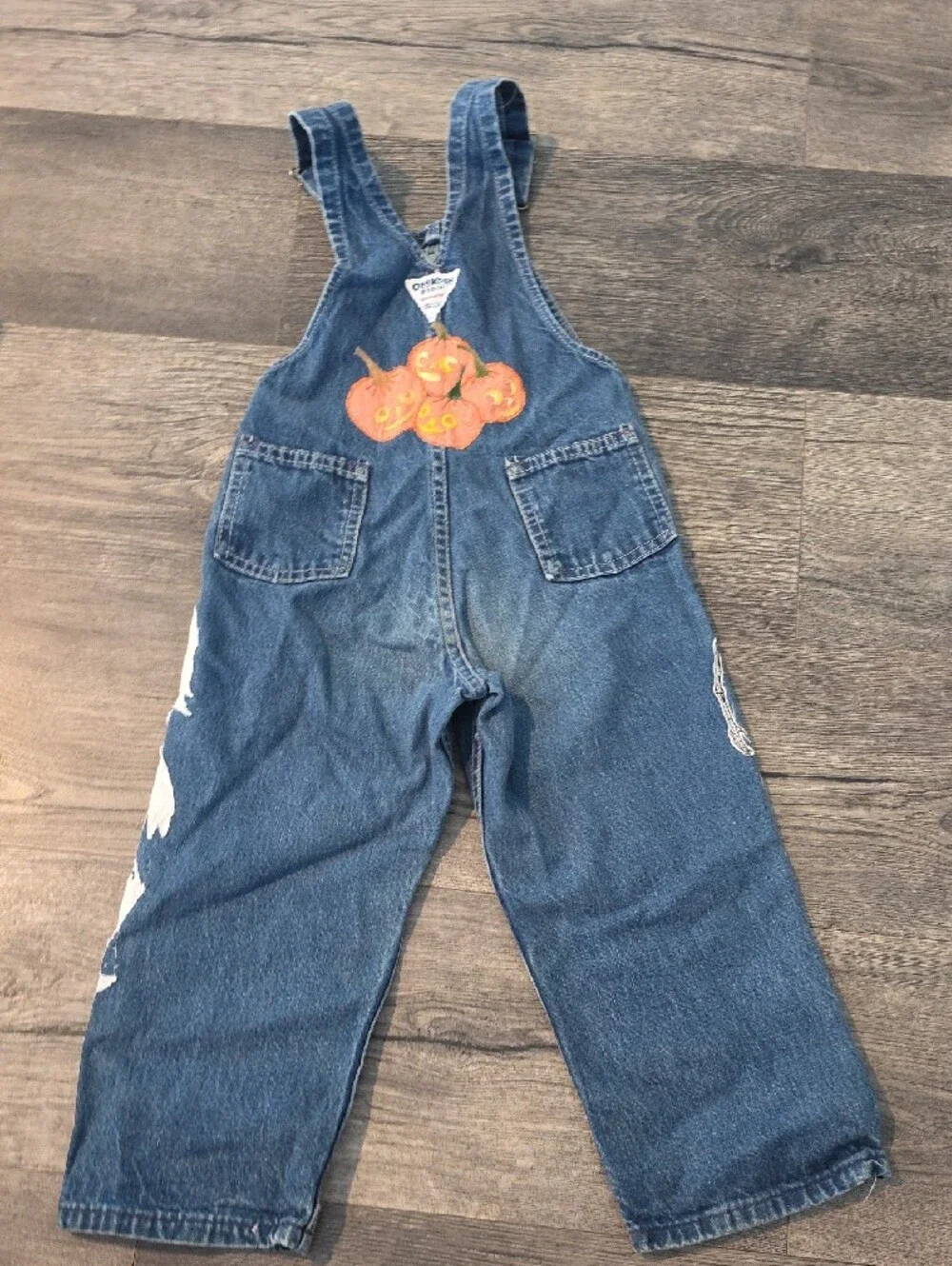 OshKosh B'gosh Vintage Blue Denim Overalls with Halloween Appliqués